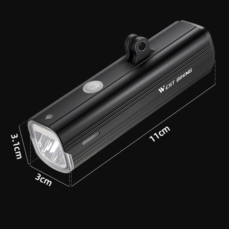 WEST BIKING Bicycle High Lumen Type-C Aluminum Alloy Headlight, Specification: Light + Carbon Fiber Integrated Handlebar Computer Holder