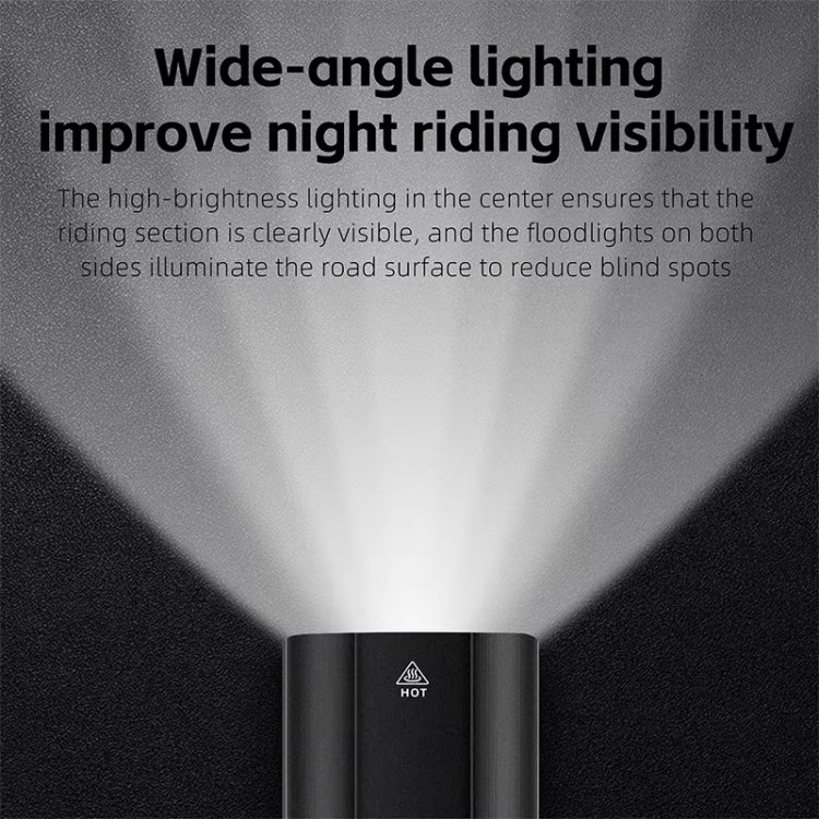 WEST BIKING Bicycle High Lumen Type-C Aluminum Alloy Headlight, Specification: Light + Carbon Fiber Integrated Handlebar Computer Holder