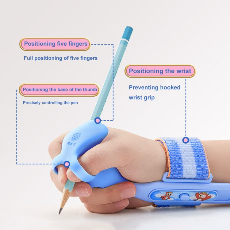 Maotaizi M8125 Cartoon Student Anti-wrist Hook Pen Holding Corrector Set Writing Posture Fixer(Blue)