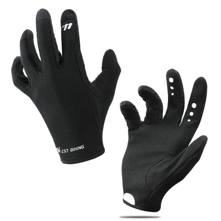 WEST BIKING Cycling Anti-slip Breathable Touch Screen Gloves, Size: M(Black)