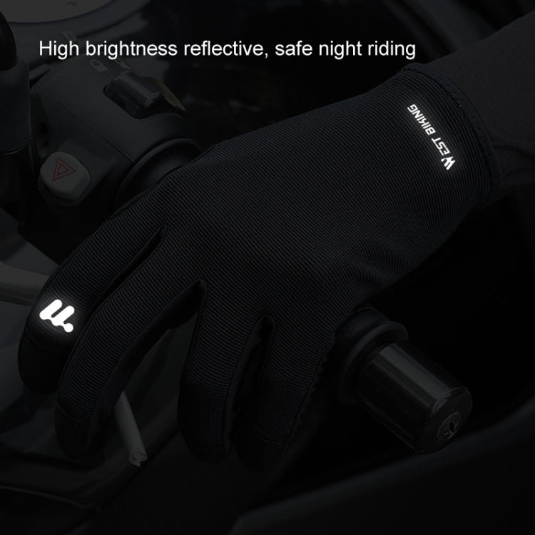 WEST BIKING Cycling Anti-slip Breathable Touch Screen Gloves, Size: XL(Black)