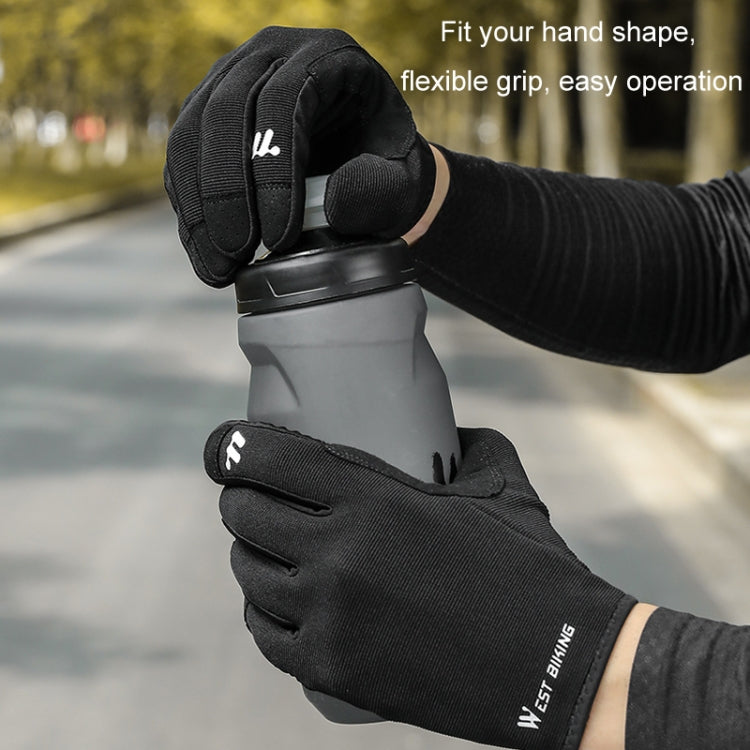 WEST BIKING Cycling Anti-slip Breathable Touch Screen Gloves, Size: M(Black)