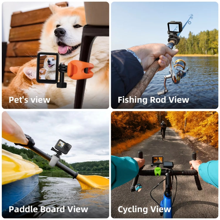 TELESIN Action Camera Mount Silicone Adjustable Mini Flexible Bracket For GoPro HERO / Insta360 / DJI Action Camera(Black)