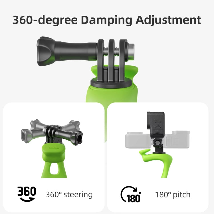 TELESIN Action Camera Mount Silicone Adjustable Mini Flexible Bracket For GoPro HERO / Insta360 / DJI Action Camera(Green)