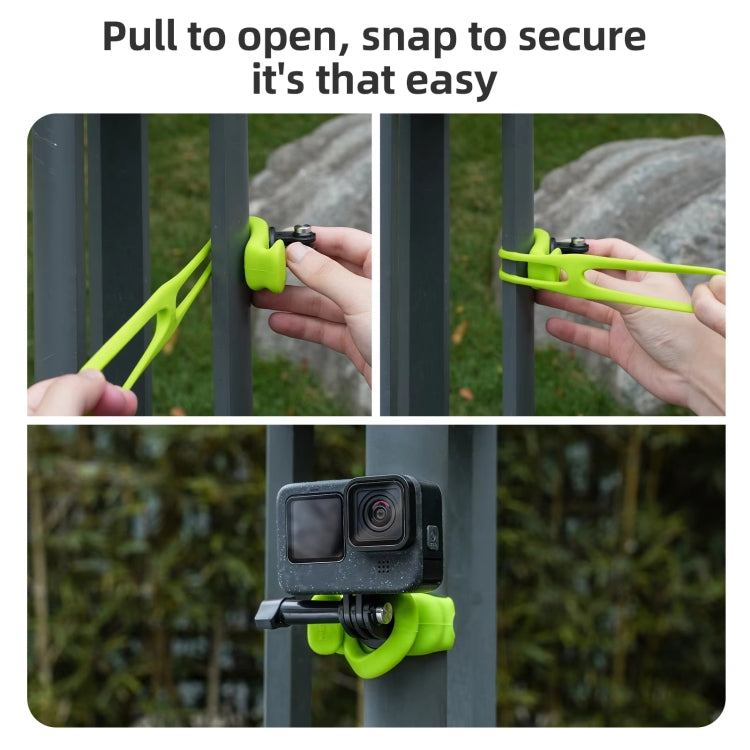 TELESIN Action Camera Mount Silicone Adjustable Mini Flexible Bracket For GoPro HERO / Insta360 / DJI Action Camera(Green)