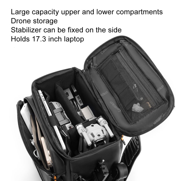 Cwatcun D141 Shoulder Drone Bag Large Capacity Multifunctional Waterproof Photography SLR Camera Bag(Black Extra Large)