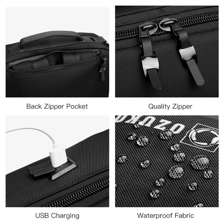 Ozuko Business Laptop USB Backpack Men Schoolbag(Dark Gray)