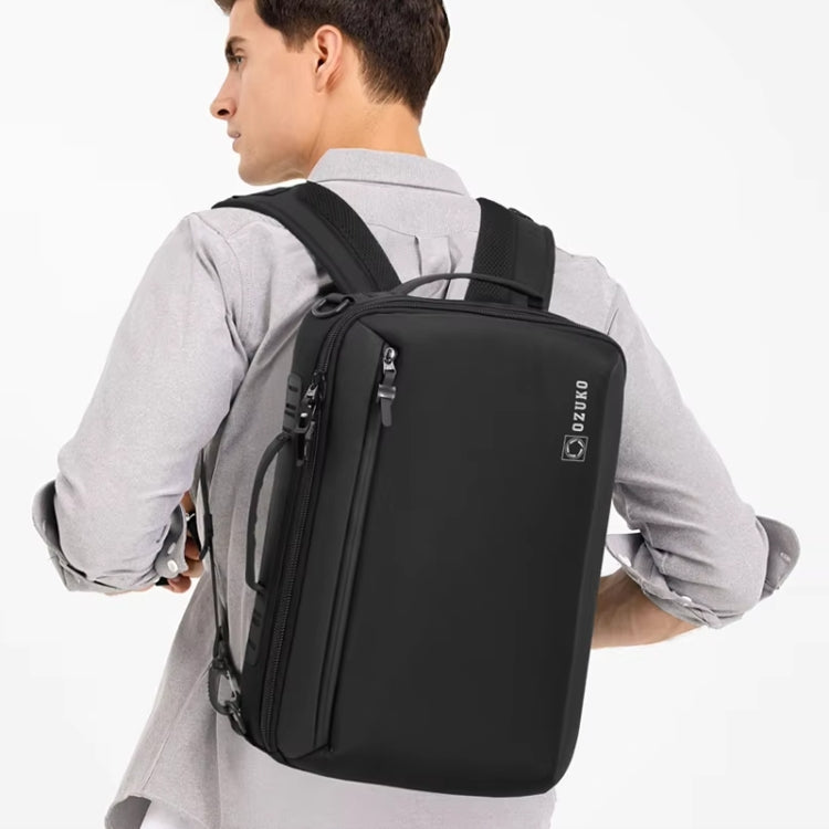 Ozuko Business Laptop USB Backpack Men Schoolbag(Black)