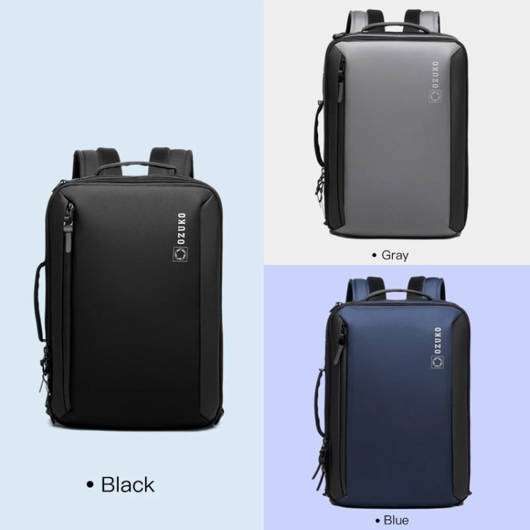 Ozuko Business Laptop USB Backpack Men Schoolbag(Black)