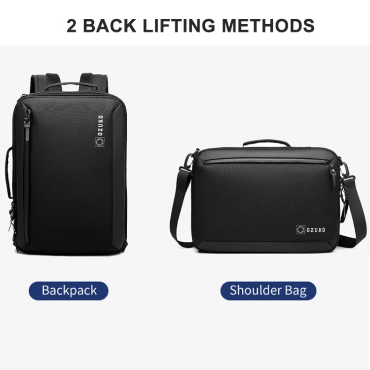 Ozuko Business Laptop USB Backpack Men Schoolbag(Dark Gray)
