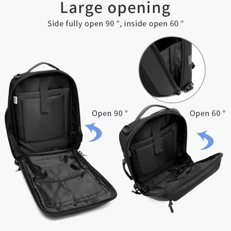 Ozuko Business Laptop USB Backpack Men Schoolbag(Black)