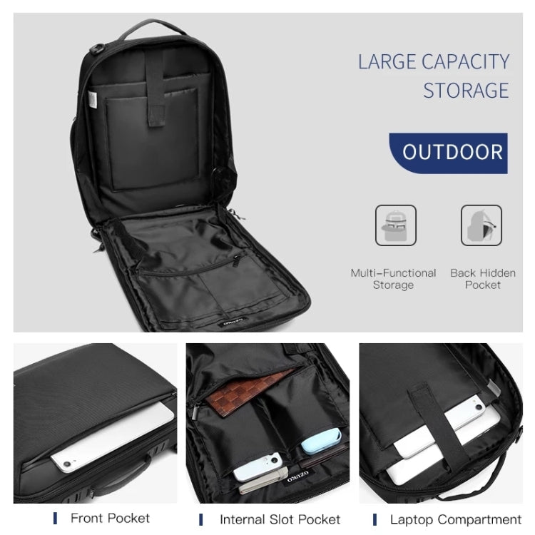Ozuko Business Laptop USB Backpack Men Schoolbag(Dark Gray)