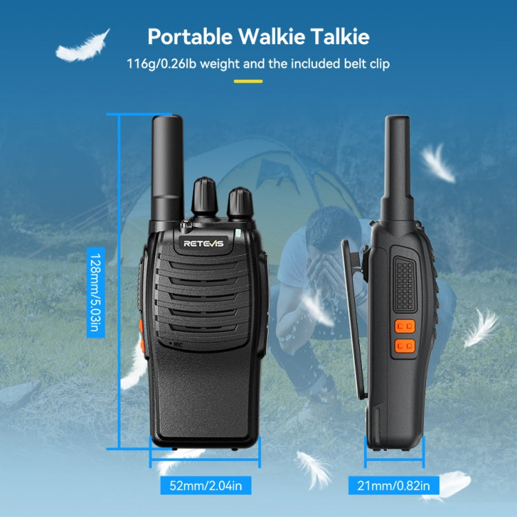 RETEVIS H777 16 Channels Compact Portable Handheld Walkie Talkie With Charging Base, Style: PMR