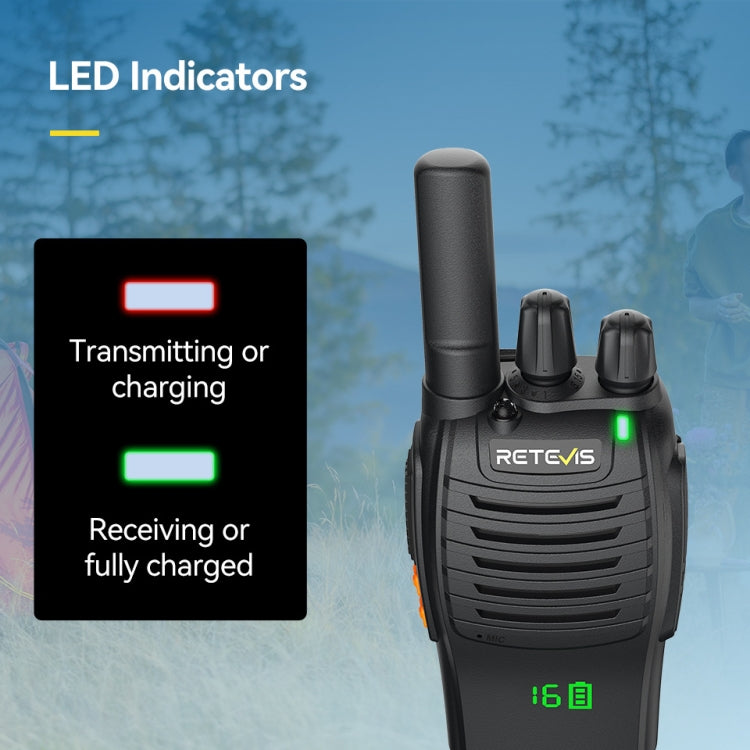 RETEVIS H777 16 Channels Compact Portable Handheld Walkie Talkie With Charging Base, Style: PMR