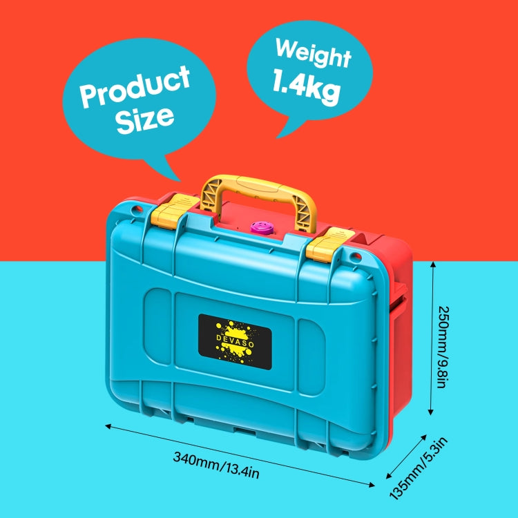 DEVASO For Switch / OLED IP67 Waterproof Storage Case Hardshell Bag, Color: Orange Blue