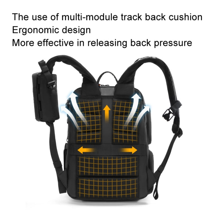 Cwatcun D132 DSLR Camera Backpack Hard-shell Crashproof Waterproof Decompression Shoulder Photo Bag, Color: 2nd Generation Large Black