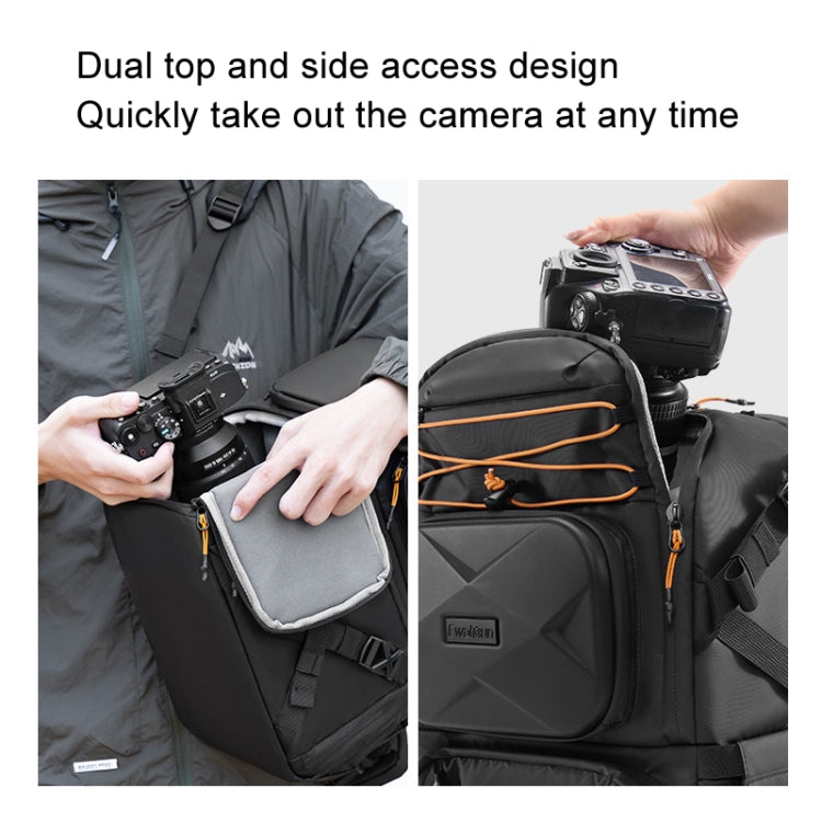 Cwatcun D132 DSLR Camera Backpack Hard-shell Crashproof Waterproof Decompression Shoulder Photo Bag, Color: 1st Generation Large Black