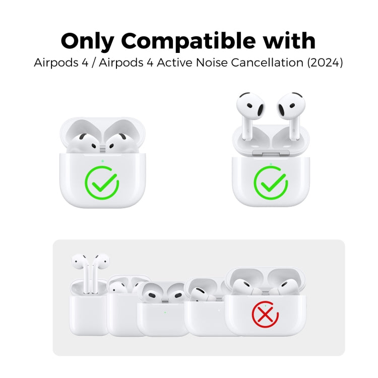 For Airpods 4 AhaStyle WG163 Earphone Drop-Proof Dust-Proof Silicone Protective Case With Cleanning Pen(Purple)