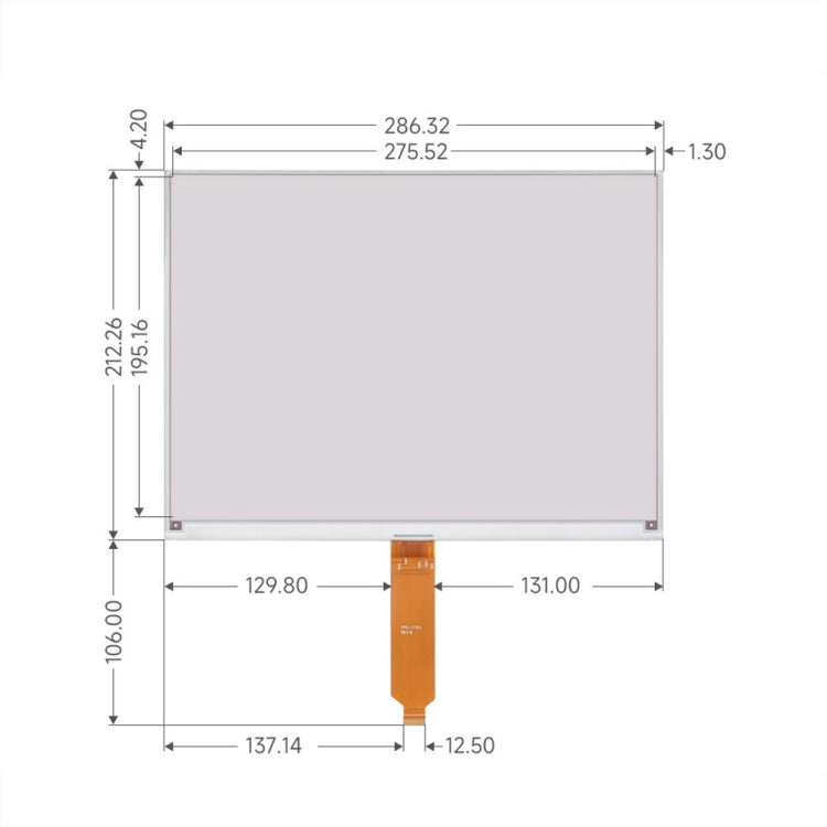 Waveshare 13.3inch 960×680 Pixels SPI Communication E-Ink Display, Spec: Nude Screen Version