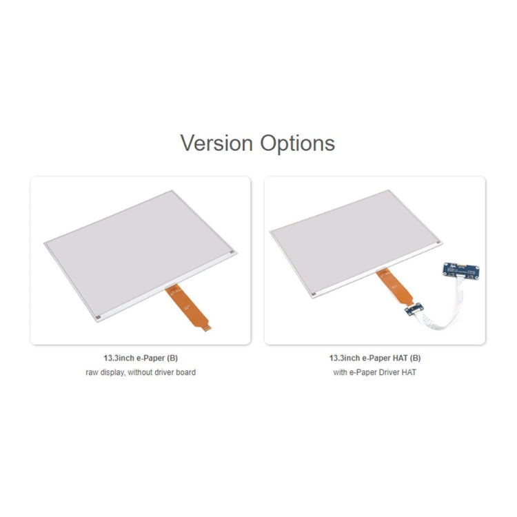 Waveshare 13.3inch 960×680 Pixels SPI Communication E-Ink Display, Spec: Nude Screen Version