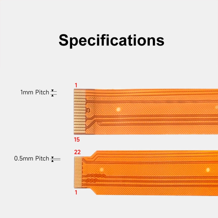 Waveshare For Raspberry Pi 5 22Pin to 15Pin DSI FPC Flexible Cable, Spec: 300mm