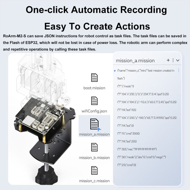 Waveshare 25118 RoArm-M2-S Desktop Robotic Arm Kit, Based On ESP32, 4-DOF(UK Plug)