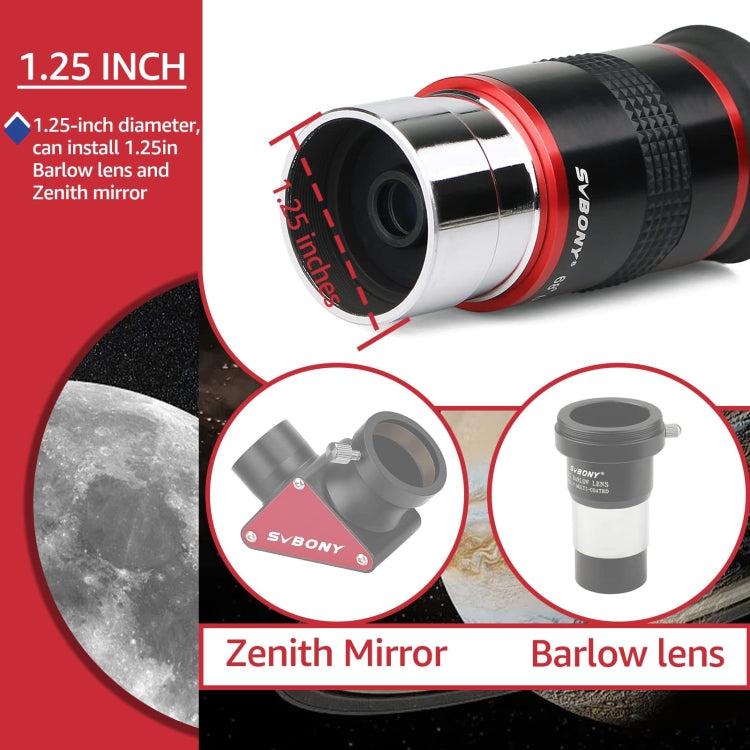 SVBONY F9152A 1.25 inch Ultra Wide Angle 68 Degree 6mm Astronomical Telescope Eyepiece