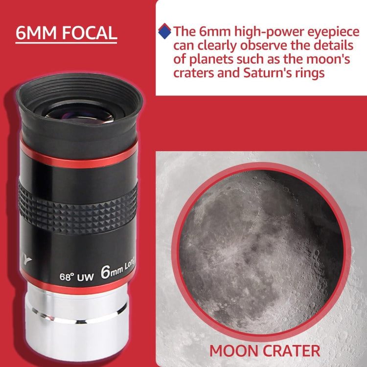 SVBONY F9152A 1.25 inch Ultra Wide Angle 68 Degree 6mm Astronomical Telescope Eyepiece