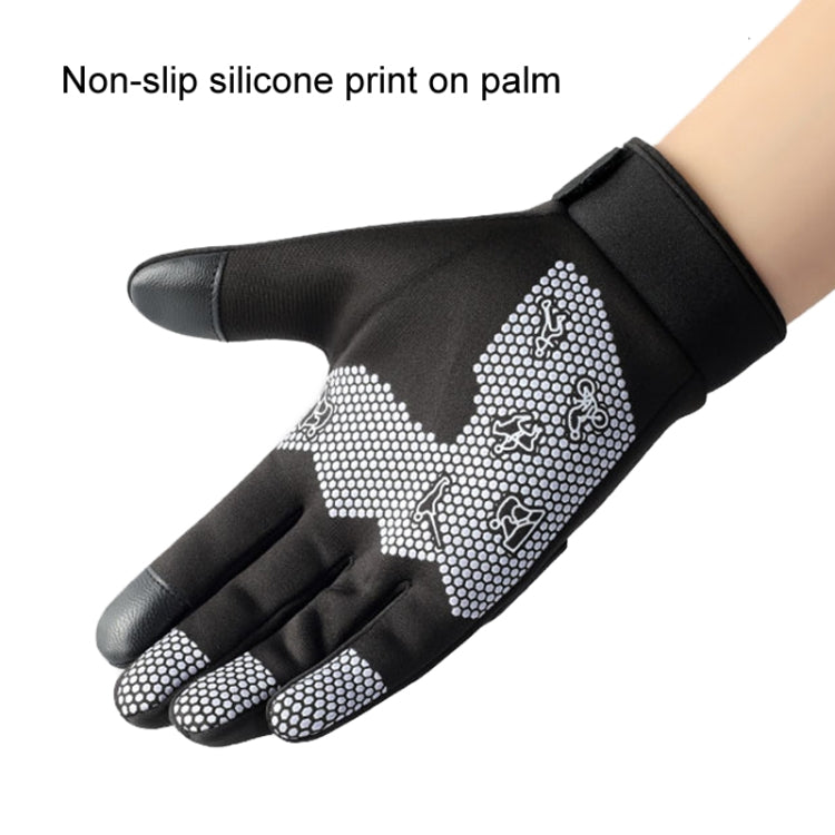 LANYIER Fall Winter Men Outdoor Motorcycle Gloves Riding Warm Windproof Anti-Slip Waterproof Touch Screen Gloves, Size: Average(Gray)
