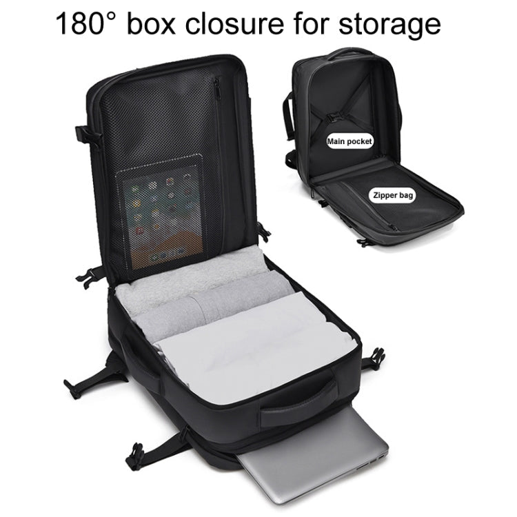 WEIXIER B726 Simple Expandable Double-Shoulder Backpack Large Capacity Business Casual Bag(Black)