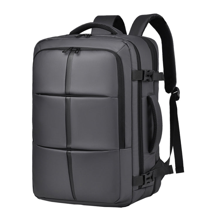 WEIXIER B724 Business Large Capacity Double-Shoulder Commuter Computer Bag Expandable Travel Backpack(Gray)