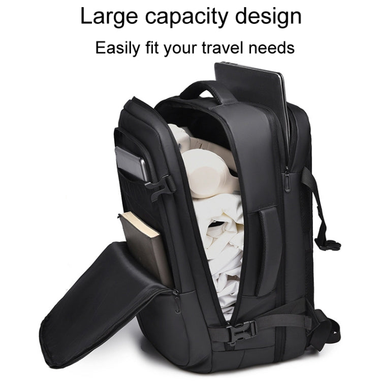 WEIXIER B724 Business Large Capacity Double-Shoulder Commuter Computer Bag Expandable Travel Backpack(Gray)
