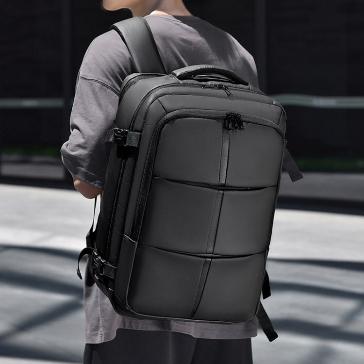WEIXIER B724 Business Large Capacity Double-Shoulder Commuter Computer Bag Expandable Travel Backpack(Gray)