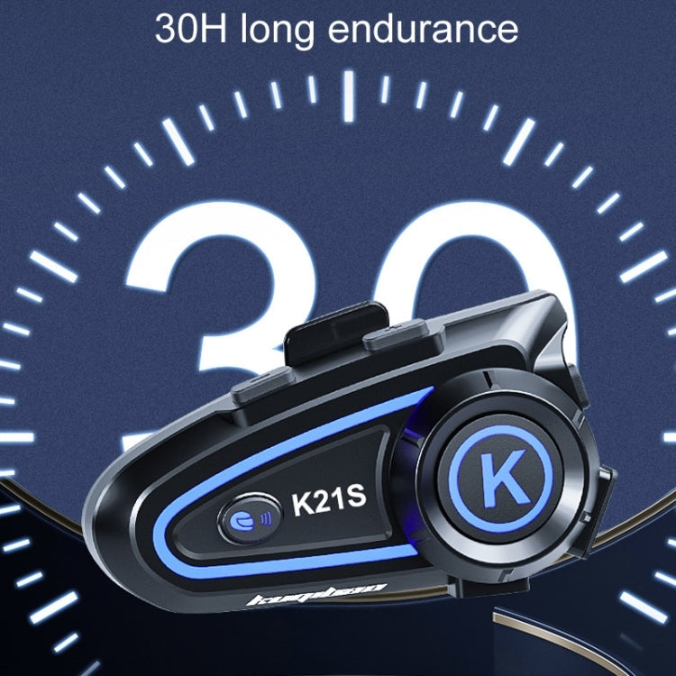 KUQIBAO K21S Motorcycle Riding Helmet Dual Intercom Bluetooth Headset With Lights(Soft Microphone)