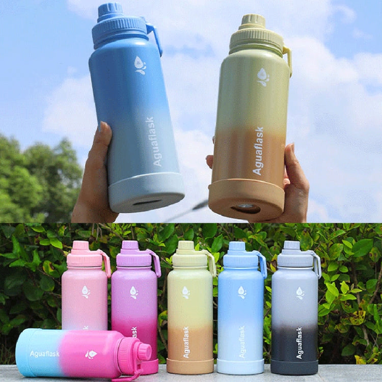 Aguaflask 1000ml 304 Stainless Steel Insulated Cup Large Capacity Thermos Bottle Vacuum Outdoor Portable Sports Kettle(Pink)