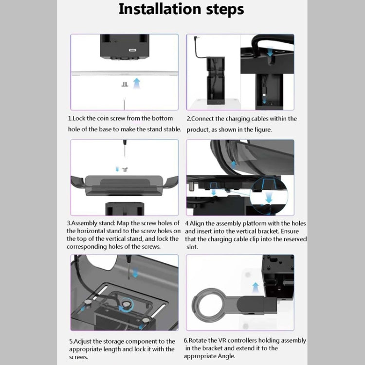 iplay VR Charging Display Stand Controller Storage Bracket With RGB Light