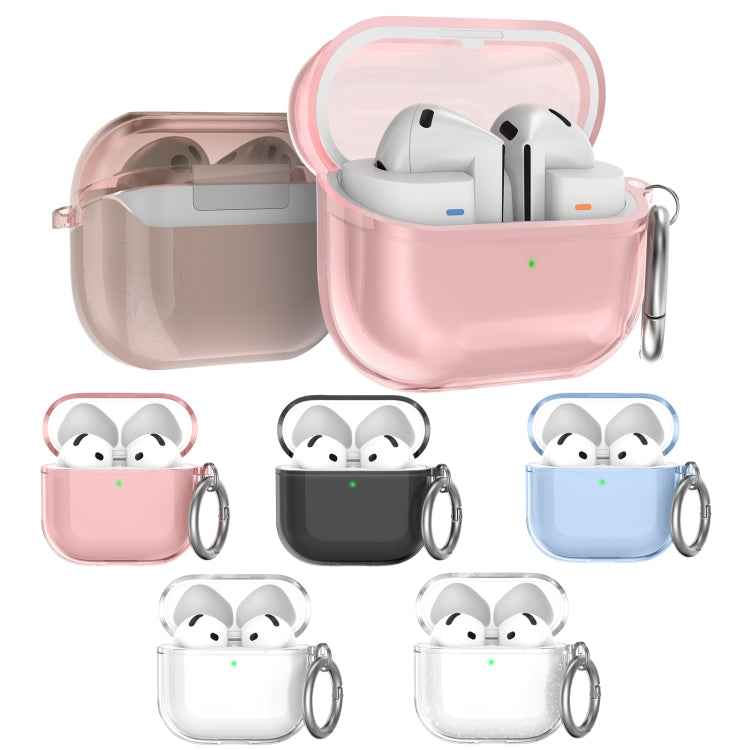 For Airpods 4 AhaStyle WG164 Earphone Anti-Drop TPU Split Protective Case(Transparent Pink)