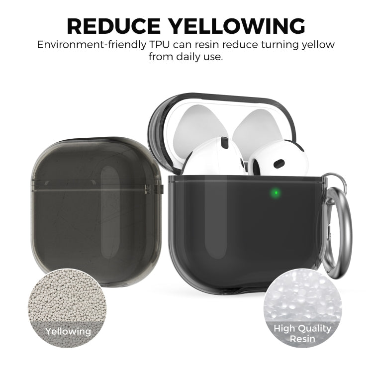 For Airpods 4 AhaStyle WG164 Earphone Anti-Drop TPU Split Protective Case(Transparent Pink)