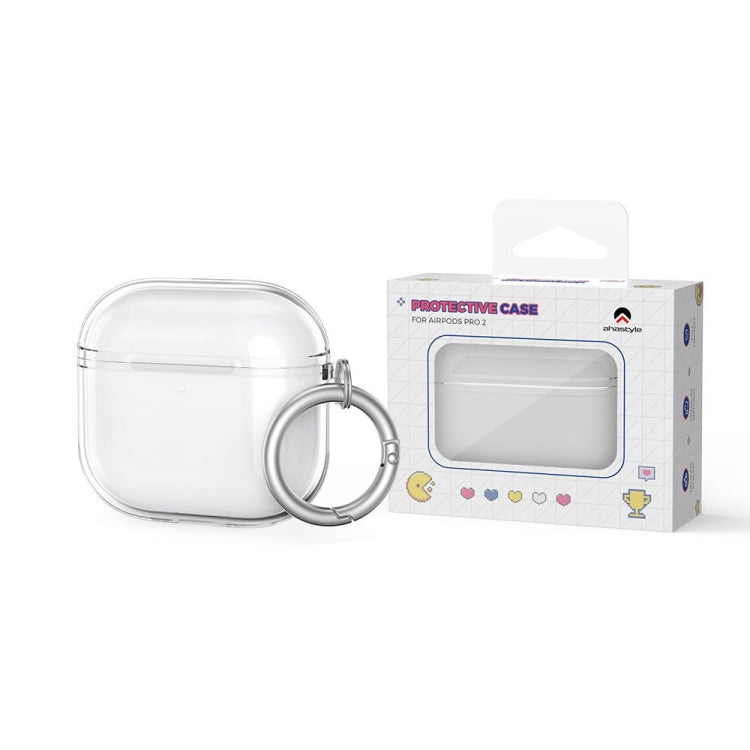 For Airpods 4 AhaStyle WG164 Earphone Anti-Drop TPU Split Protective Case(Transparent Shiny)