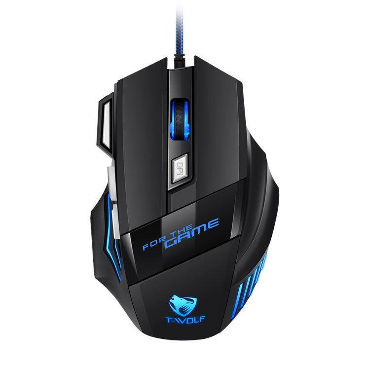 T-WOLF M1 7-keys RGB Atmosphere Light USB Gaming Wired Mouse(Black)