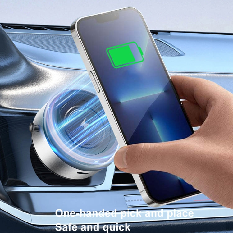 AIMITE M8 Car Wireless Charger Phone Holder Vacuum Suction Cup Strong Magnetic Support Bracket(Tarnish Black)