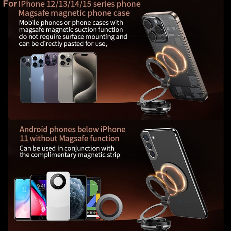 AIMITE C2 Car Vacuum Suction Cup Magnetic Three Axis Linkage Rotatable Cell Phone Holder(Silver)