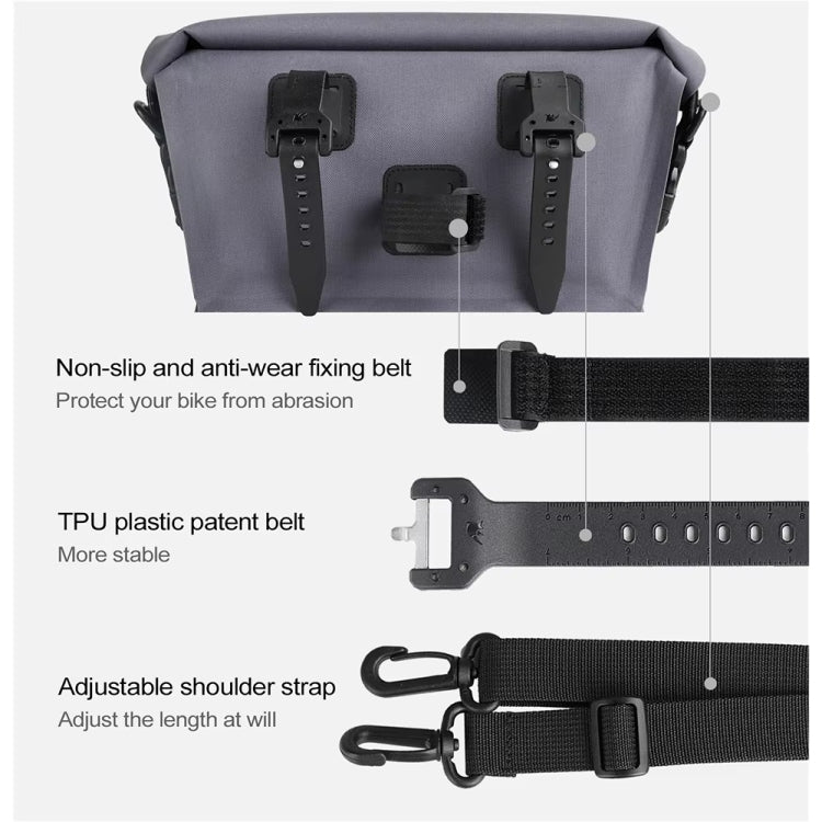Rhinowalk X20997 4L Fully Waterproof Multifunctional Bicycle Handlebar Bag Cycling Bag(Orange)