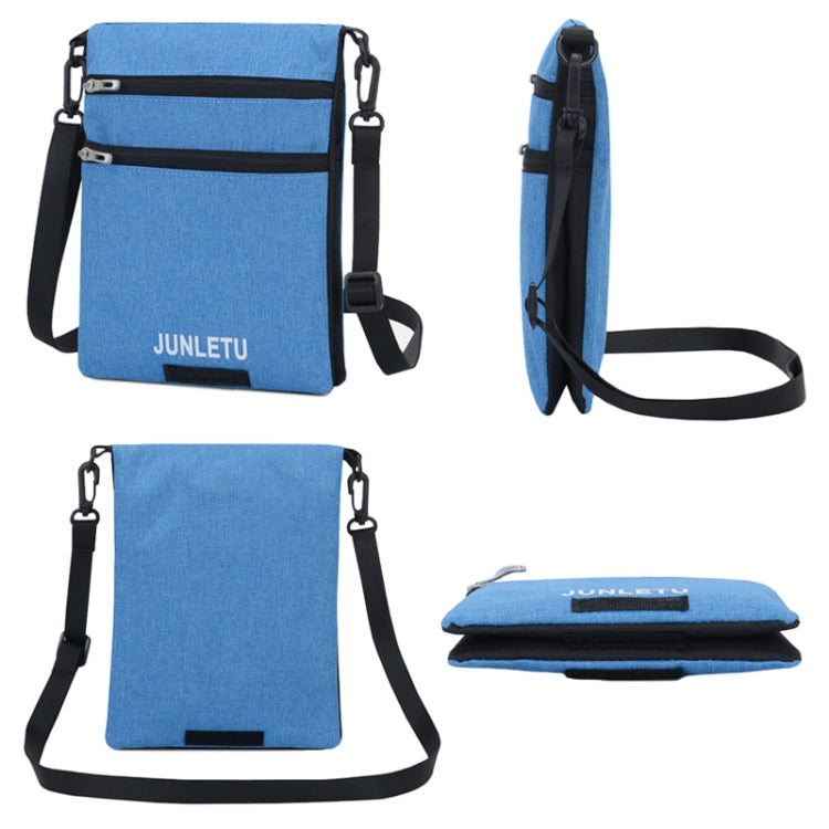JUNLETU Crossbody Bag Waterproof Cell Phone Bag Travel Documents Passport Card Neck Pouch(Gray)