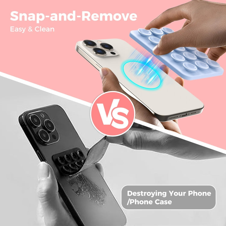 AhaStyle CY202 Suction Cup Magnetic Phone Holder Silicone Adhesive Mirror Sticker(Light Blue)