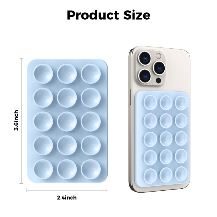 AhaStyle CY202 Suction Cup Magnetic Phone Holder Silicone Adhesive Mirror Sticker(Light Blue)