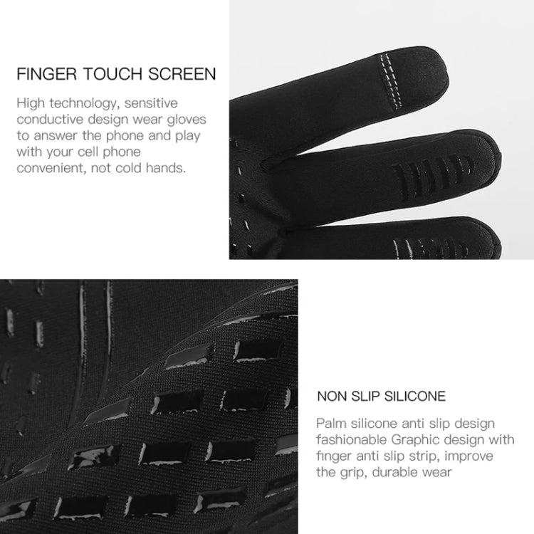 Kyncilor Waterproof Cycling Warm Gloves Two-finger Touch Screen Ultra-soft Velvet Outdoor Gloves, Size: XL(Gray)