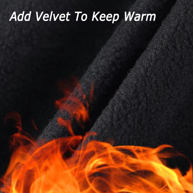 Kyncilor Velvet Warm Cycling Gloves Reflective Touch Screen Ski Water-repellent Elastic Gloves, Size: XL(Black)