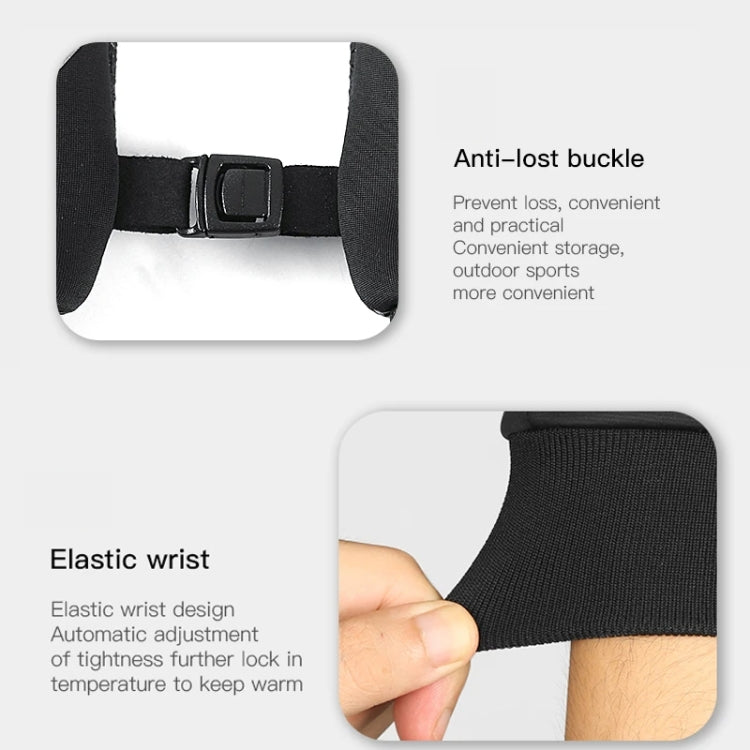 Kyncilor Velvet Warm Cycling Gloves Reflective Touch Screen Ski Water-repellent Elastic Gloves, Size: L(Black)