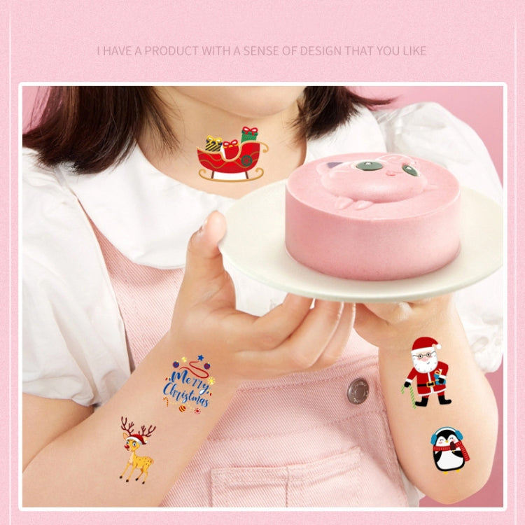 Colorful Christmas Tattoo Stickers Waterproof Holiday Party Children Disposable Tattoo Stickers, 10pcs /Set